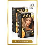 Voila Kadın 2'li Paket Keratin Kalıcı Kil Kumralı 7.2 Saç Boyası