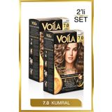 Voila Kadın 2'li Paket Keratin Kalıcı Kumral 7.0 Saç Boyası