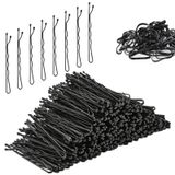 Voiluk 400 ADET Bobby Pins Siyah, Kadınlar İçin Saç Pimleri, Kadınlar ve Kızlar İçin Saç Aksesuarları, Tüm Saç Tipleri İçin Kutulu Çörekler İçin Premium Saç Pimleri (2 İnç), 50 Adet Kalın Kauçuk Saç Bandı ile