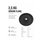 Voit 2,5 KG Döküm Flanş Ağırlık Plakası – Halter ve Fitness Ekipmanları İçin Dayanıklı Disk