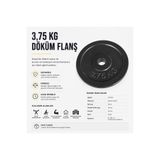 Voit 3,75 KG Döküm Flanş Ağırlık Plakası – Halter ve Fitness Ekipmanları İçin Dayanıklı Disk