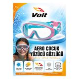 Voit AERO Çocuk Yüzücü Gözlüğü Anti Fog Vakumlu UV Korumalı Deniz ve Havuz Gözlüğü 6-12 Yaş Turkuaz/Pembe