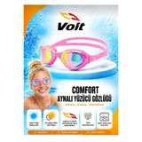 Voit Comfort Pembe Aynalı Yetişkin Yüzücü Gözlüğü Anti-Fog Vakumlu UV Korumalı Havuz Deniz Gözlüğü