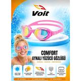 Voit Comfort Pembe Aynalı Yetişkin Yüzücü Gözlüğü Anti-Fog Vakumlu UV Korumalı Havuz Deniz Gözlüğü