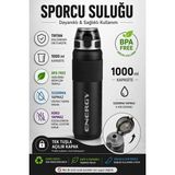 Voit Energy Tritan Suluk 1000 ml Siyah Renkli Dayanıklı ve Hafif BPA İçermeyen Tasarım
