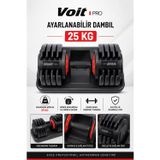 Voit Pro 25 kg Ayarlanabilir Dambıl Seti Sehpalı Fitness Ağırlık Dumbbell Ev Tipi Spor Ekipmanı