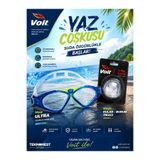 Voit ULTRA Yüzücü Gözlüğü mavi yeşil karışımı + kulak burun tıkacı