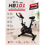 Voit V-Fit By Voit HB101 Spin Bike Taşınabilir, Direnci Ayarlanabilir, Elden Nabız Ölçer, Sessiz Çalışır - Siyah