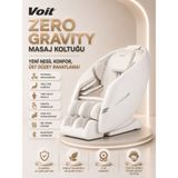 Voit Zero Gravity Masaj Koltuğu 4D Masaj Mekanizması Kumandalı Bluetooth Hoparlör Beyaz