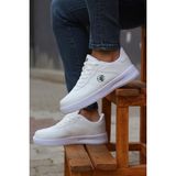 Vojo Faster Comfort Taban Erkek Sneakers Beyaz Suni Deri Kalın Tabanlı Günlük Ayakkabı