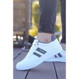 Vojo Gen 5 Rahat Taban Cilt Erkek Sneker Spor Ayakkabı (Gri-Beyaz)