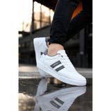 Vojo Gen 5 Rahat Taban Cilt Günlük Erkek Sneaker Spor Ayakkabı Beyaz-Gri