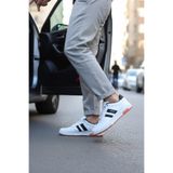 Vojo Gen 5 Rahat Taban Cilt Günlük Erkek Sneaker Spor Ayakkabı Beyaz-Siyah