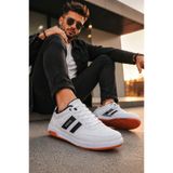 Vojo Gen 5 Rahat Taban Cilt Günlük Erkek Sneaker Spor Ayakkabı Beyaz-Siyah