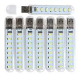VOKARO Güç Tuğlası/Taşınabilir Güç İstasyonu için 8 Lamba Boncuklu Küçük USB Işık Çubuğu (8'li Paket) (Beyaz)