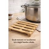 Volaconcept Doğal Bambu Nihale , Çaydanlık Altlığı , Tencere Altlığı