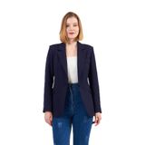 VOLANLI Kadın Hakim Yaka Kaşe Ceket, Lacivert, Tam Astarlı, Düğme Detaylı, Klasik, Resmi, Uzun Kollu,%91 Polyester (40)