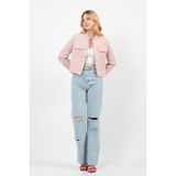 Volanlı Pembe Tüvit Ceket - 42