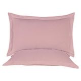 Volanlı Yastık Kılıfı Seti %100 Pamuk (2 Adet) Fermuarlı - 50 x 70 - Açık Pembe