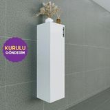 Volans-L 30 cm Çok Amaçlı Asma Dolap Parlak Beyaz MDF Lam Sol Menteşe