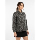 Volans Moda Ruby 6889 Kaşe Leopar Ceket - Desenli