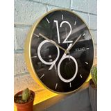 VOLANTE® Modern Duvar Saatleri AMAZING Serisi 30 cm Ø Gerçek Cam Ev/Ofis/Mutfak/Sınıf/Okul Sessiz & Akar (ALTIN)