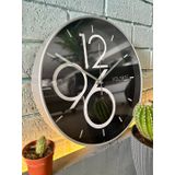 VOLANTE® Modern Duvar Saatleri AMAZING Serisi 30 cm Ø Gerçek Cam Ev/Ofis/Mutfak/Sınıf/Okul Sessiz & Akar (GÜMÜŞ)