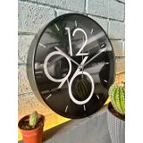 VOLANTE® Modern Duvar Saatleri AMAZING Serisi 30 cm Ø Gerçek Cam Ev/Ofis/Mutfak/Sınıf/Okul Sessiz & Akar (SİYAH-GÜMÜŞ)