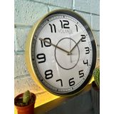 VOLANTE® Modern Duvar Saatleri ATTRACTIVE Serisi 30 cm Ø Gerçek Cam Ev/Ofis/Mutfak/Sınıf/Okul Sessiz & Akar (ALTIN)