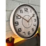 VOLANTE® Modern Duvar Saatleri ATTRACTIVE Serisi 30 cm Ø Gerçek Cam Ev/Ofis/Mutfak/Sınıf/Okul Sessiz & Akar (BEYAZ-BRONZ)