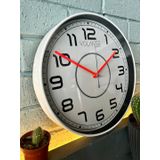 VOLANTE® Modern Duvar Saatleri ATTRACTIVE Serisi 30 cm Ø Gerçek Cam Ev/Ofis/Mutfak/Sınıf/Okul Sessiz & Akar (BEYAZ-KIRMIZI)