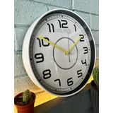 VOLANTE® Modern Duvar Saatleri ATTRACTIVE Serisi 30 cm Ø Gerçek Cam Ev/Ofis/Mutfak/Sınıf/Okul Sessiz & Akar (BEYAZ-SARI)