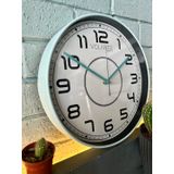 VOLANTE® Modern Duvar Saatleri ATTRACTIVE Serisi 30 cm Ø Gerçek Cam Ev/Ofis/Mutfak/Sınıf/Okul Sessiz & Akar (MAVİ)