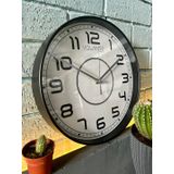 VOLANTE® Modern Duvar Saatleri ATTRACTIVE Serisi 30 cm Ø Gerçek Cam Ev/Ofis/Mutfak/Sınıf/Okul Sessiz & Akar (SİYAH-GÜMÜŞ)