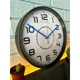 VOLANTE® Modern Duvar Saatleri ATTRACTIVE Serisi 30 cm Ø Gerçek Cam Ev/Ofis/Mutfak/Sınıf/Okul Sessiz & Akar (SİYAH-MAVİ)