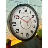VOLANTE® Modern Duvar Saatleri ATTRACTIVE Serisi 30 cm Ø Gerçek Cam Ev/Ofis/Mutfak/Sınıf/Okul Sessiz & Akar (SİYAH-PEMBE)
