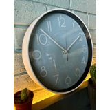 VOLANTE® Modern Duvar Saatleri BLUE Serisi 30 cm Ø Gerçek Cam Ev/Ofis/Mutfak/Sınıf/Okul Sessiz & Akar (BEYAZ)