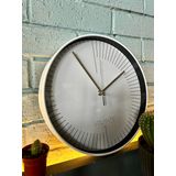 VOLANTE® Modern Duvar Saatleri BRILLIANT Serisi 30 cm Ø Gerçek Cam Ev/Ofis/Mutfak/Sınıf/Okul Sessiz & Akar (BEYAZ-ALTIN)