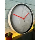 VOLANTE® Modern Duvar Saatleri BRILLIANT Serisi 30 cm Ø Gerçek Cam Ev/Ofis/Mutfak/Sınıf/Okul Sessiz & Akar (BEYAZ-KIRMIZI)