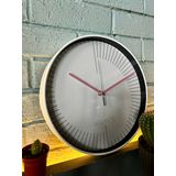 VOLANTE® Modern Duvar Saatleri BRILLIANT Serisi 30 cm Ø Gerçek Cam Ev/Ofis/Mutfak/Sınıf/Okul Sessiz & Akar (BEYAZ-PEMBE)