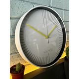 VOLANTE® Modern Duvar Saatleri BRILLIANT Serisi 30 cm Ø Gerçek Cam Ev/Ofis/Mutfak/Sınıf/Okul Sessiz & Akar (BEYAZ-SARI)