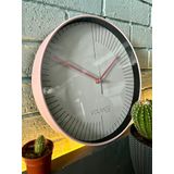 VOLANTE® Modern Duvar Saatleri BRILLIANT Serisi 30 cm Ø Gerçek Cam Ev/Ofis/Mutfak/Sınıf/Okul Sessiz & Akar (PEMBE)