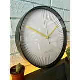 VOLANTE® Modern Duvar Saatleri BRILLIANT Serisi 30 cm Ø Gerçek Cam Ev/Ofis/Mutfak/Sınıf/Okul Sessiz & Akar (SİYAH-SARI)