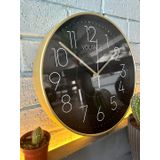 VOLANTE® Modern Duvar Saatleri CHIC Serisi 30 cm Ø Gerçek Cam Ev/Ofis/Mutfak/Sınıf/Okul Sessiz & Akar (ALTIN)