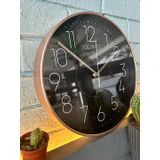 VOLANTE® Modern Duvar Saatleri CHIC Serisi 30 cm Ø Gerçek Cam Ev/Ofis/Mutfak/Sınıf/Okul Sessiz & Akar (BRONZ)