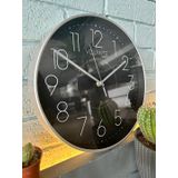 VOLANTE® Modern Duvar Saatleri CHIC Serisi 30 cm Ø Gerçek Cam Ev/Ofis/Mutfak/Sınıf/Okul Sessiz & Akar (GÜMÜŞ)
