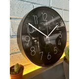 VOLANTE® Modern Duvar Saatleri CHIC Serisi 30 cm Ø Gerçek Cam Ev/Ofis/Mutfak/Sınıf/Okul Sessiz & Akar (SİYAH-BEYAZ)