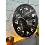 VOLANTE® Modern Duvar Saatleri DIAMOND Serisi 30 cm Ø Gerçek Cam Ev/Ofis/Mutfak/Sınıf/Okul Sessiz & Akar (GÜMÜŞ)