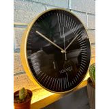 VOLANTE® Modern Duvar Saatleri EFFECT Serisi 30 cm Ø Gerçek Cam Ev/Ofis/Mutfak/Sınıf/Okul Sessiz & Akar (ALTIN)