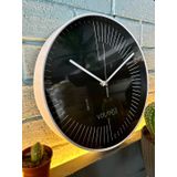 VOLANTE® Modern Duvar Saatleri EFFECT Serisi 30 cm Ø Gerçek Cam Ev/Ofis/Mutfak/Sınıf/Okul Sessiz & Akar (BEYAZ)